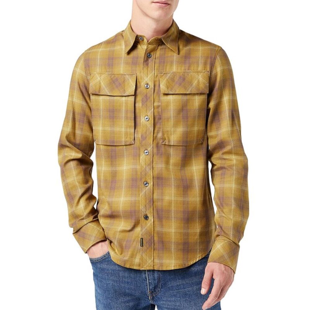 G-Star Raw Mens Navy Seal Regular Shirt XXL Oxide Ocre Carter Check - NWT $150